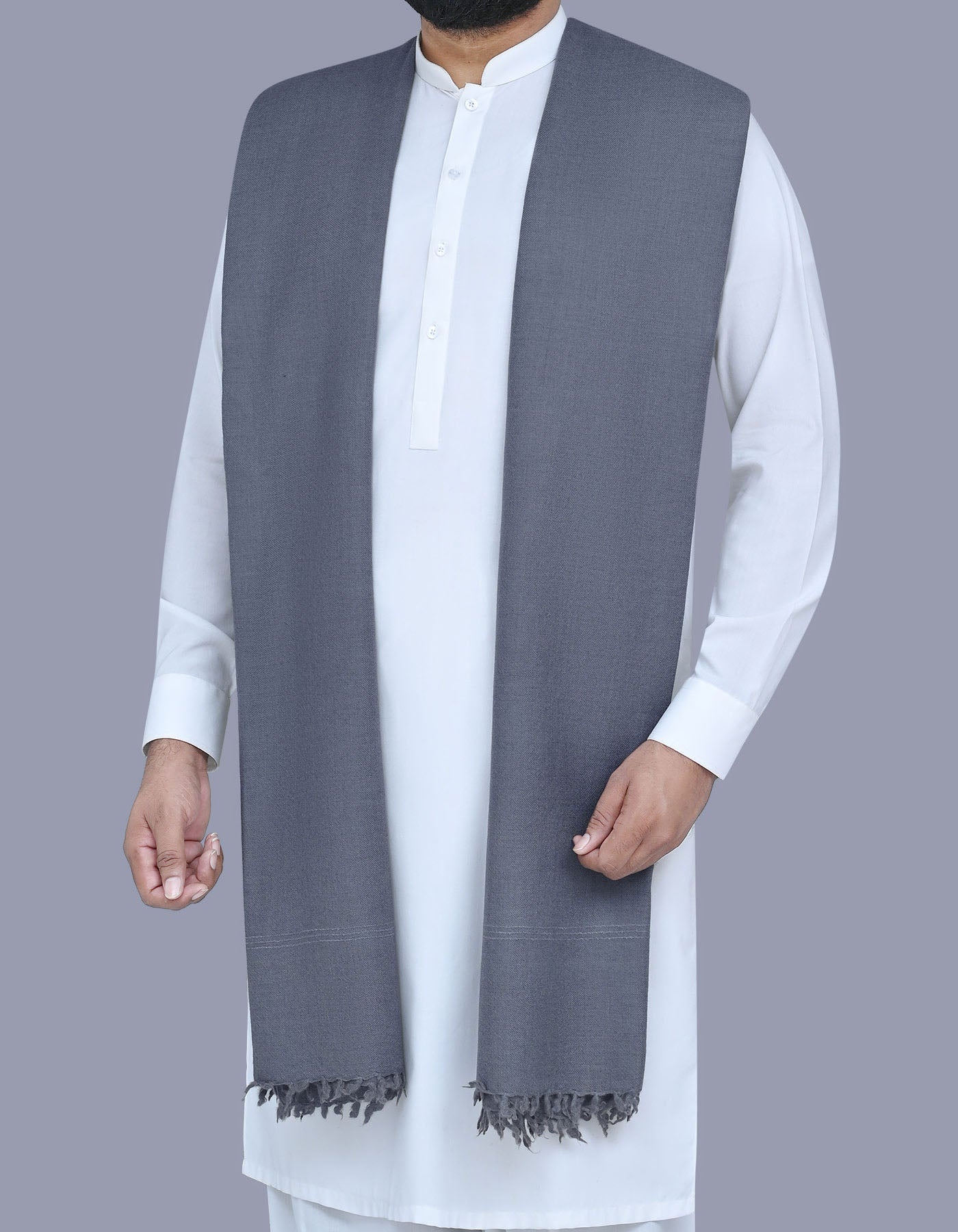 Men's Winter Wool Shawl - D Grey