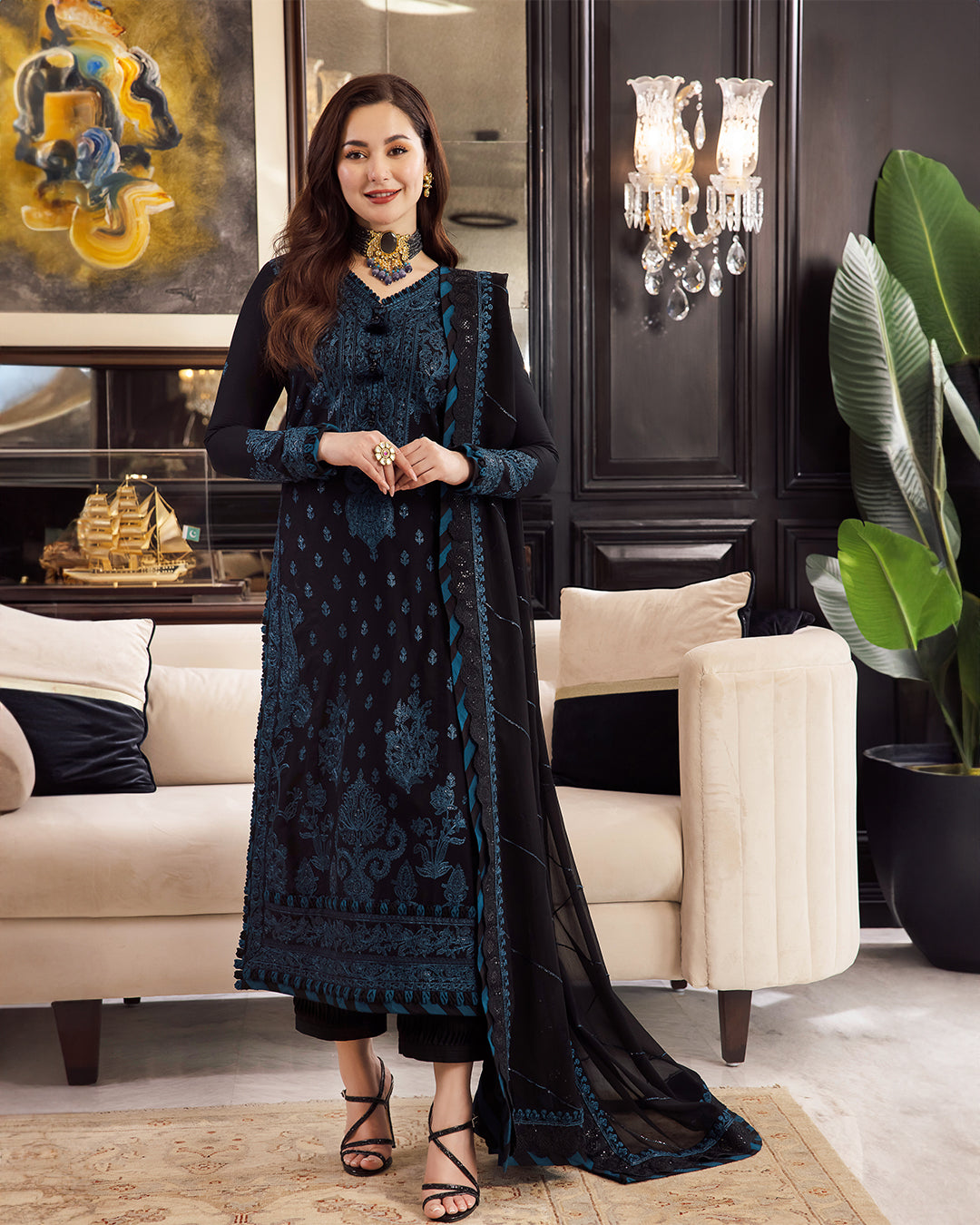 Premium Lawn  3PC Unstitched Embroidered SK - 0145 Top Trending